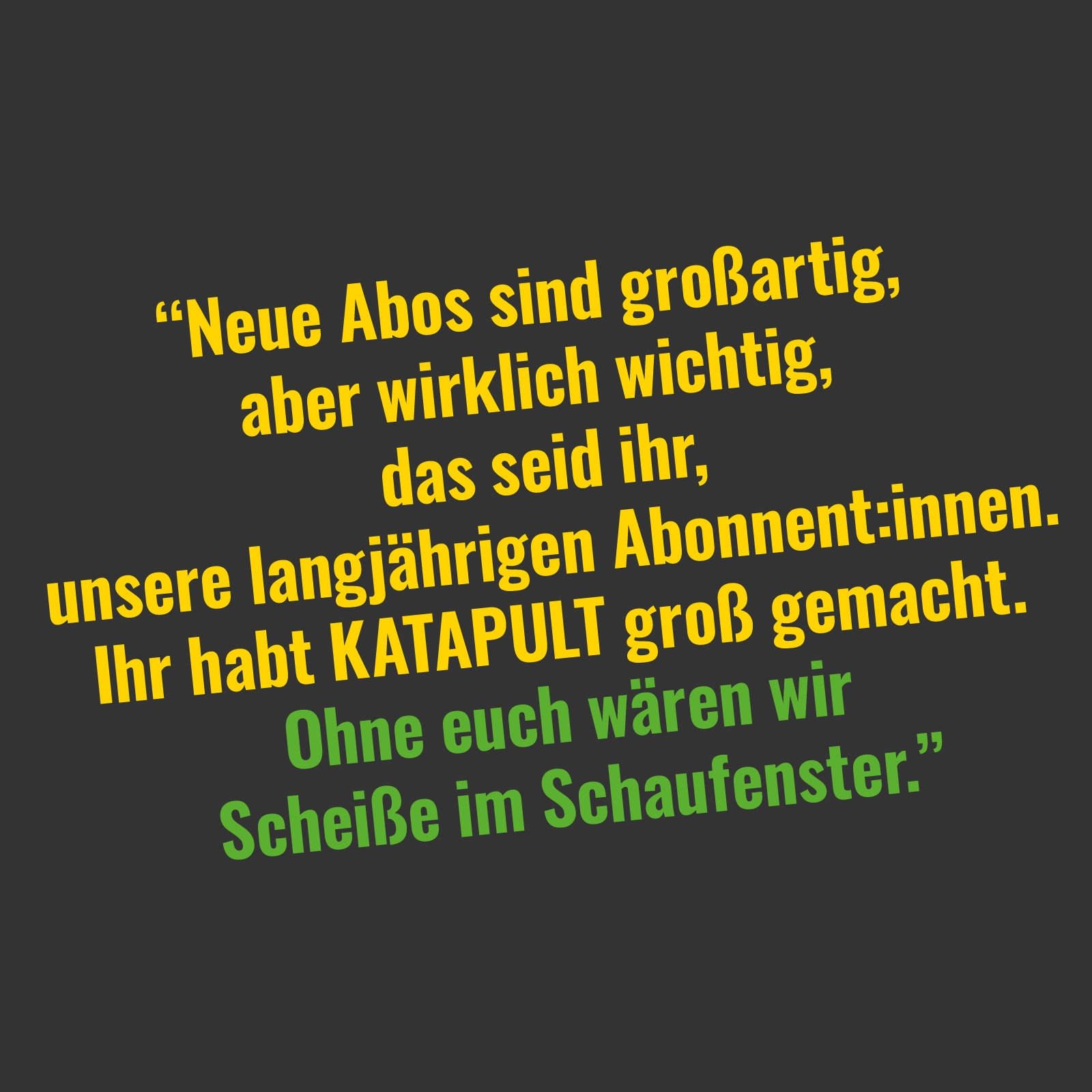 Großes Danke an alle Bestandskunden!