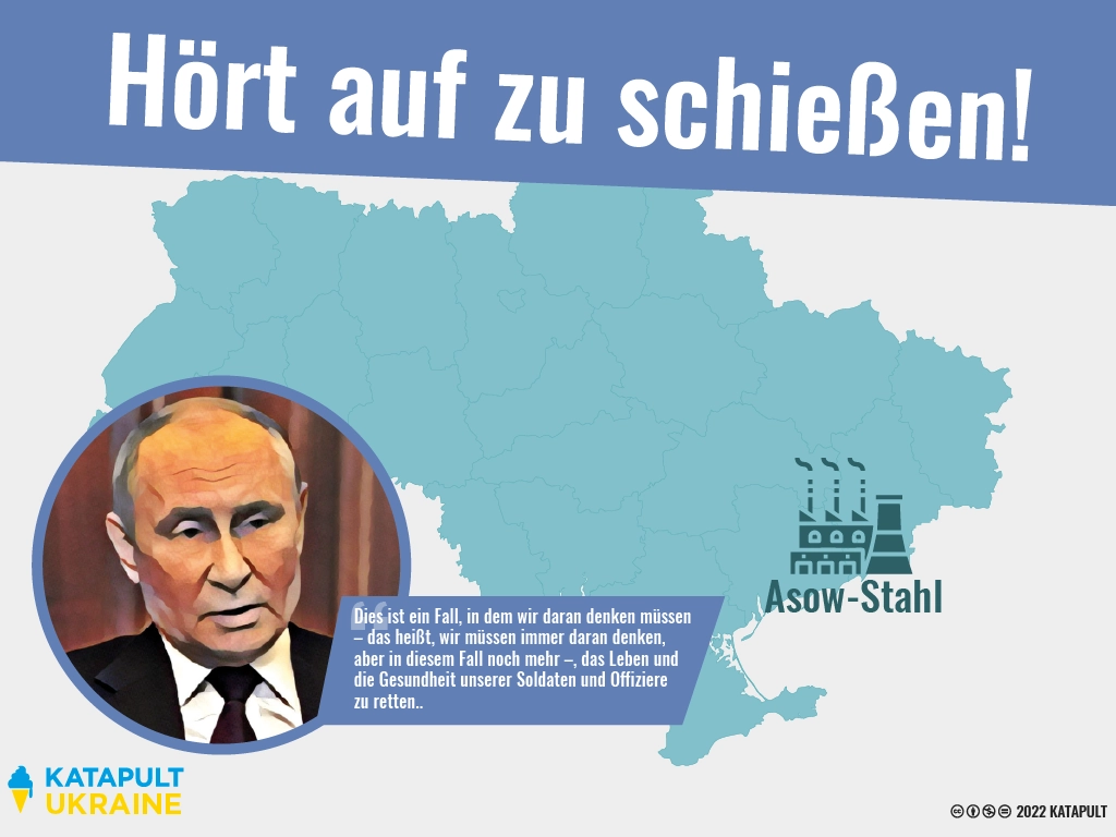 Putin fordert Angriffsstopp auf Asow-Stahl