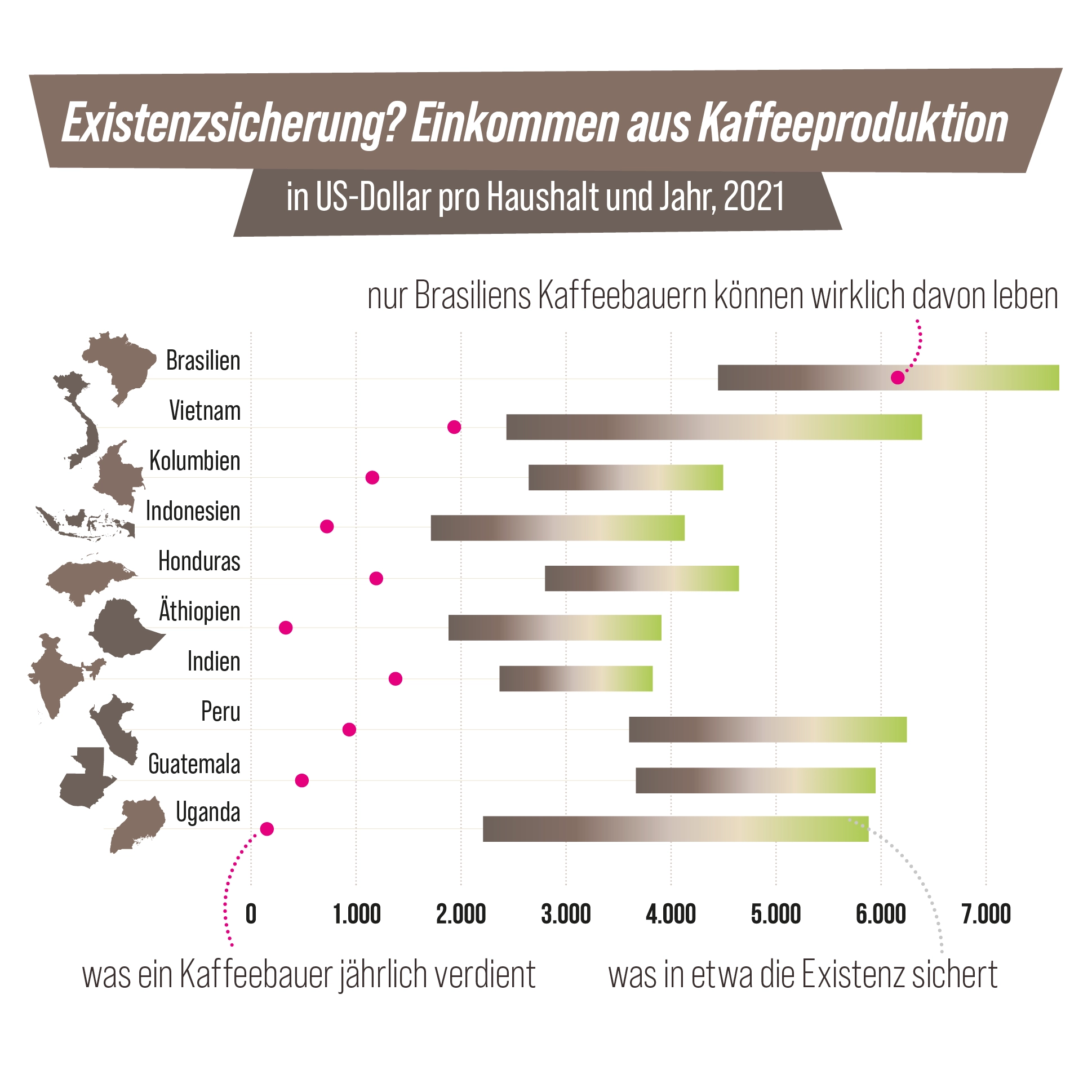 Existenzsicherung - Einkommen Kaffeeproduktion