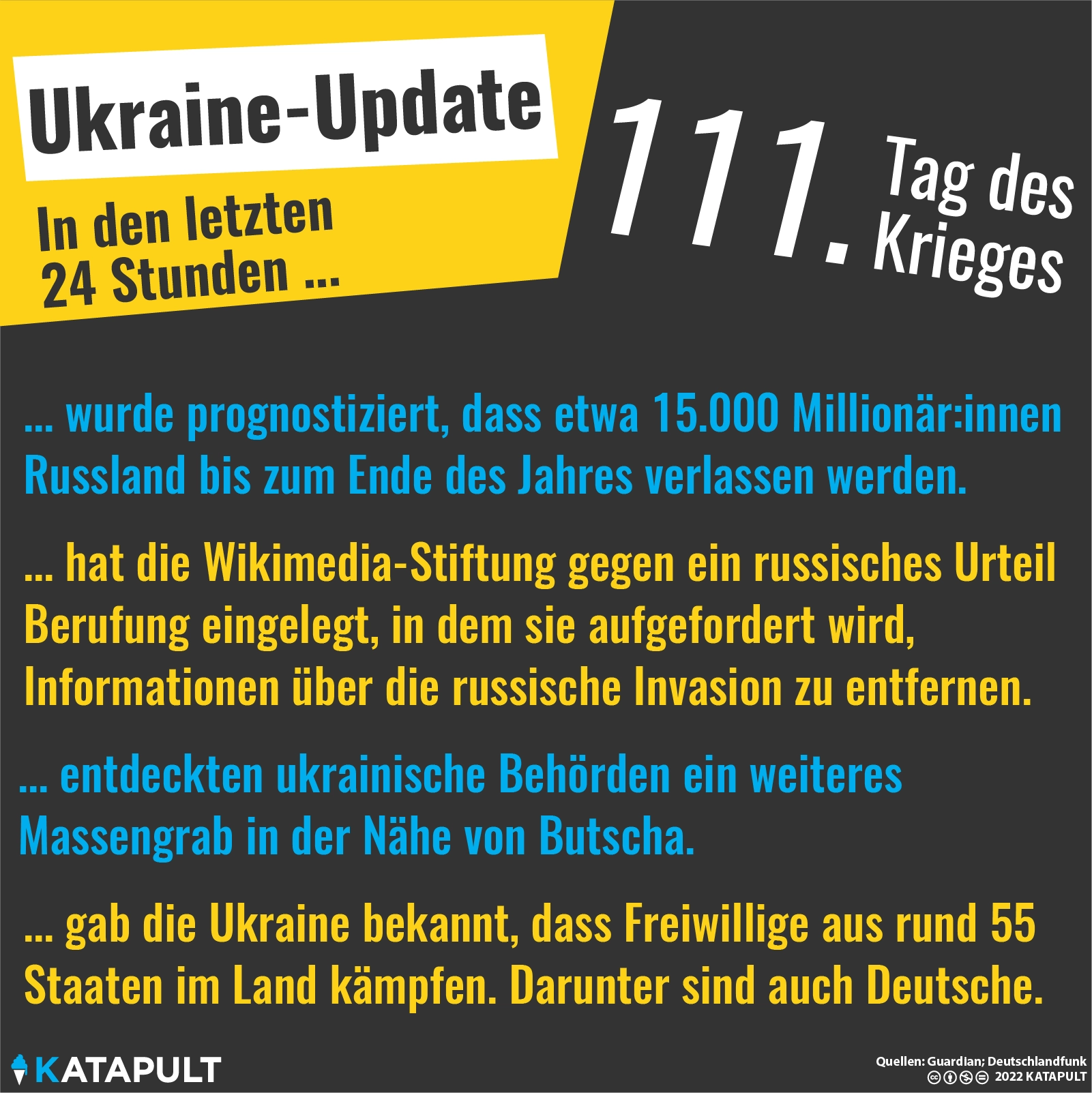 111 Tage Angriffskrieg gegen die Ukraine