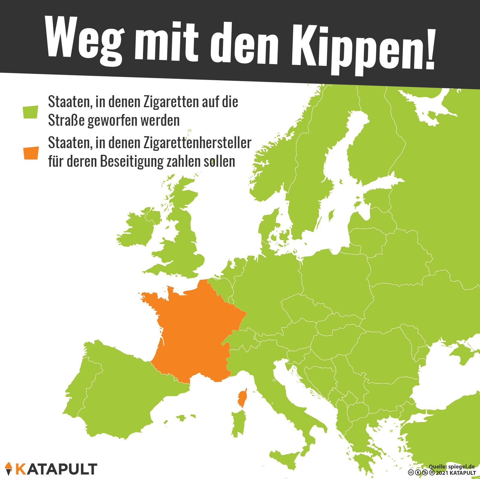 23,5 Milliarden Stummel jährlich auf den Straßen