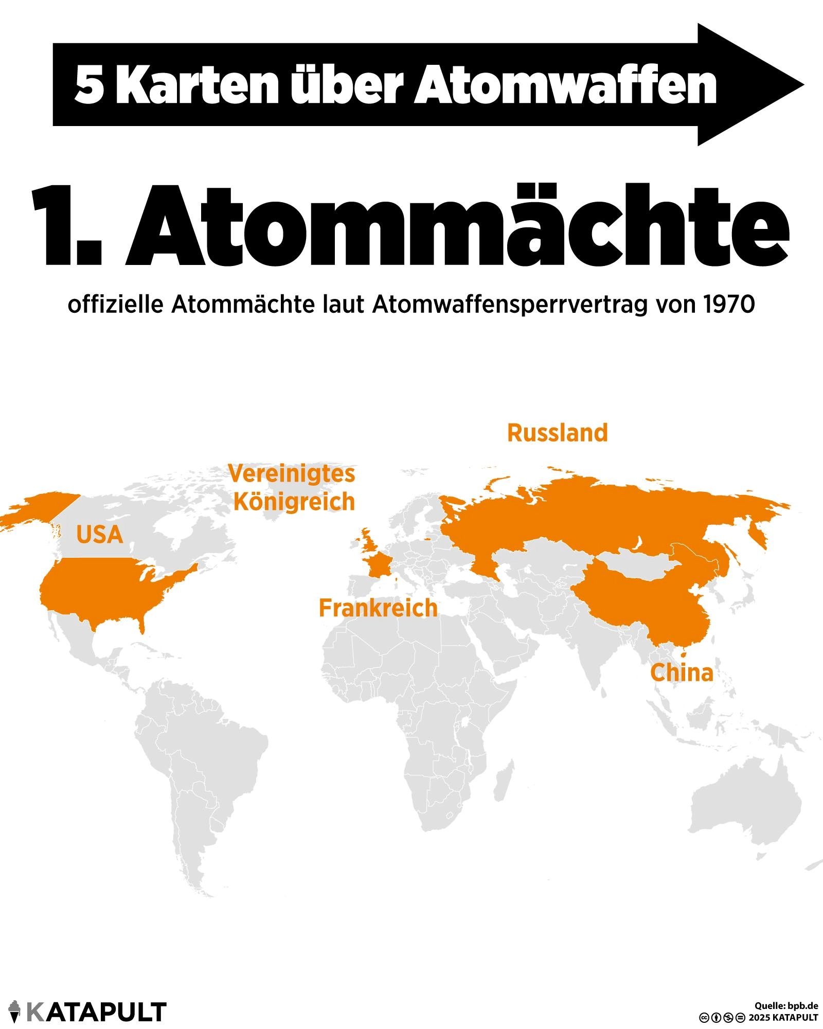 5 einfache Karten über Atomwaffen