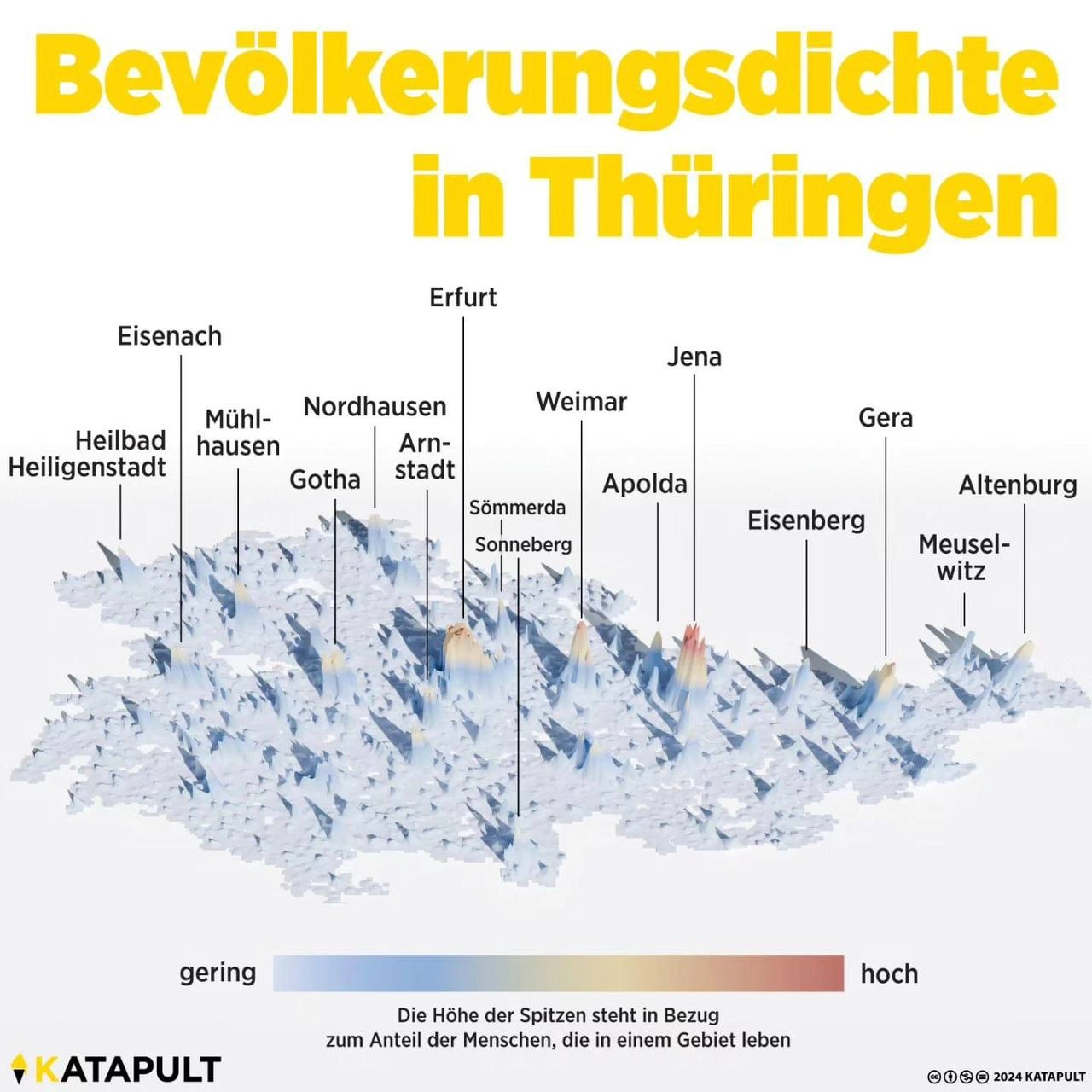 Bevölkerungsdichte in Thüringen