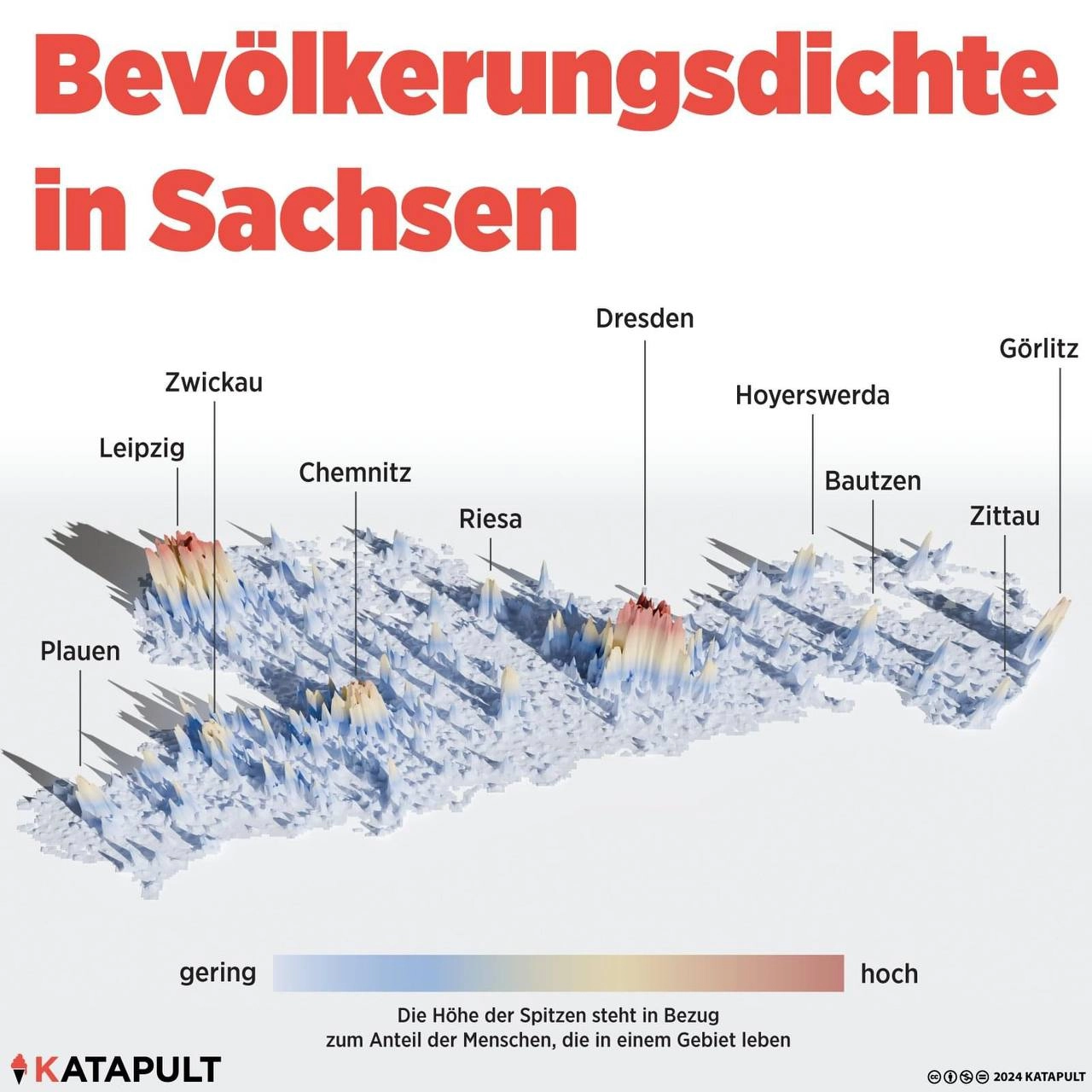 Bevölkerungsdichte in Sachsen