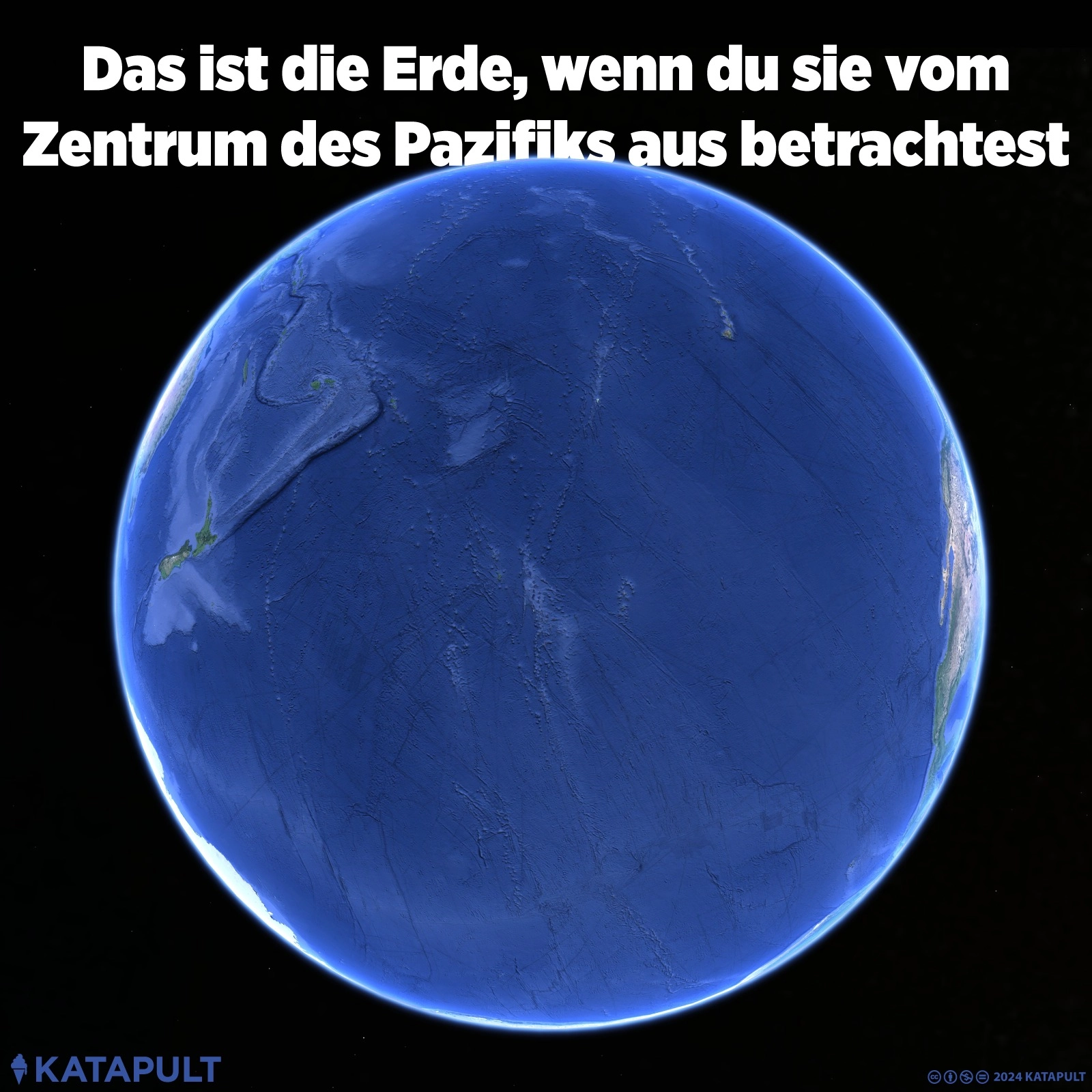 Die Erde vom Pazifik aus betrachtet