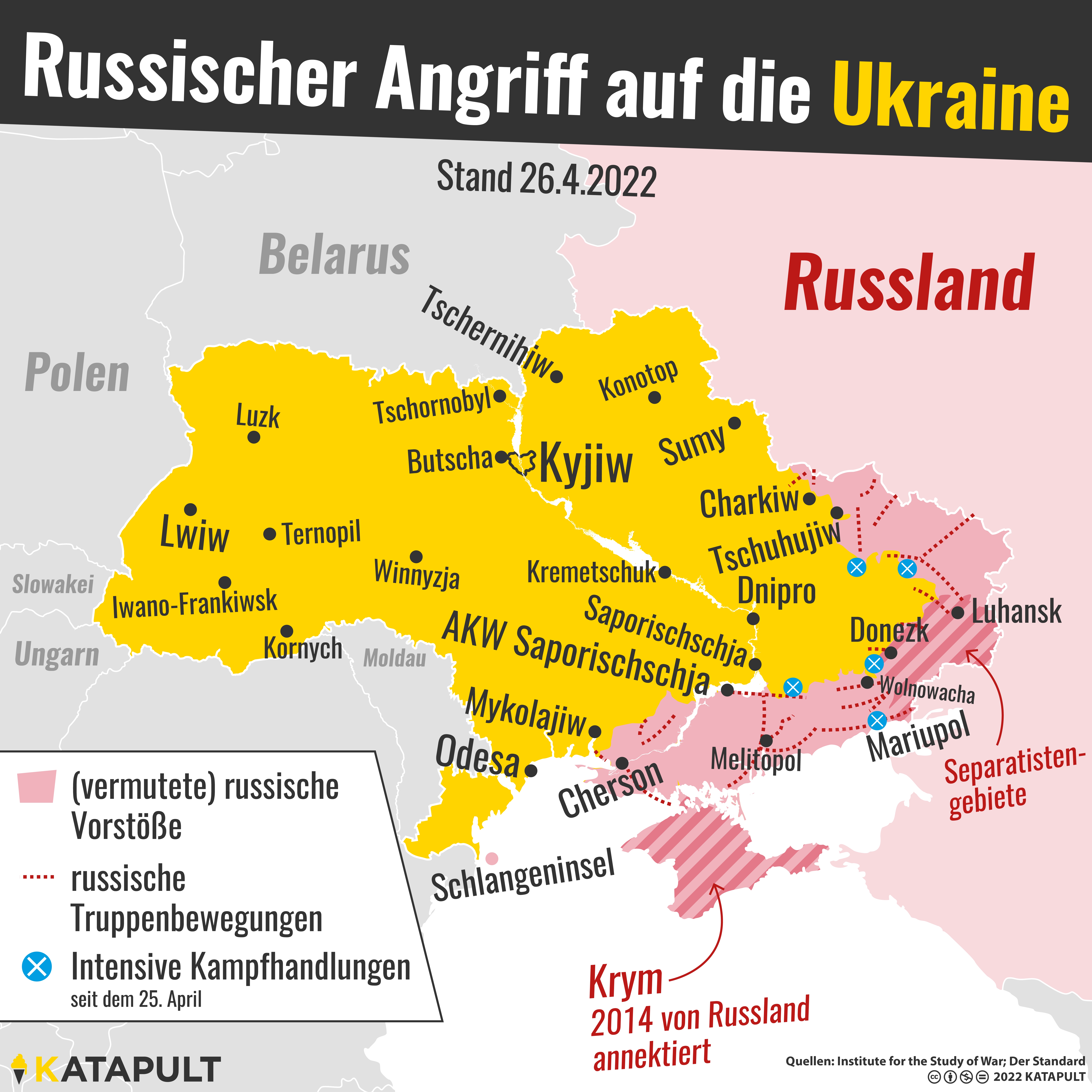 Die russische Armee rückt in der Ostukraine weiter vor