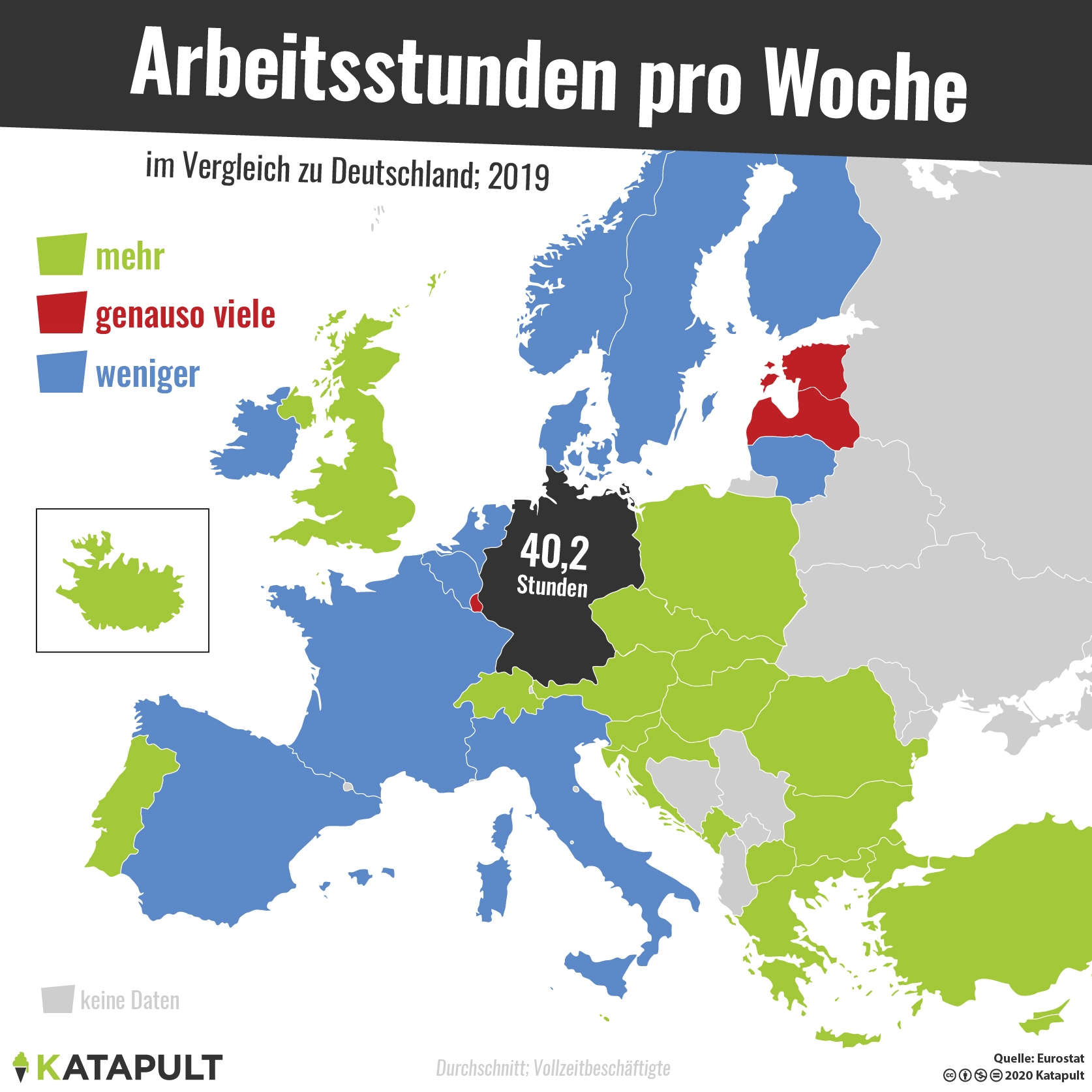 Die Wochenarbeitszeit Deutschlands entspricht dem EU-Durchschnitt