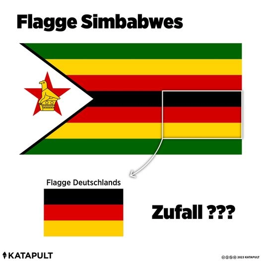 Flagge Simbabwes und Flagge Deutschlands