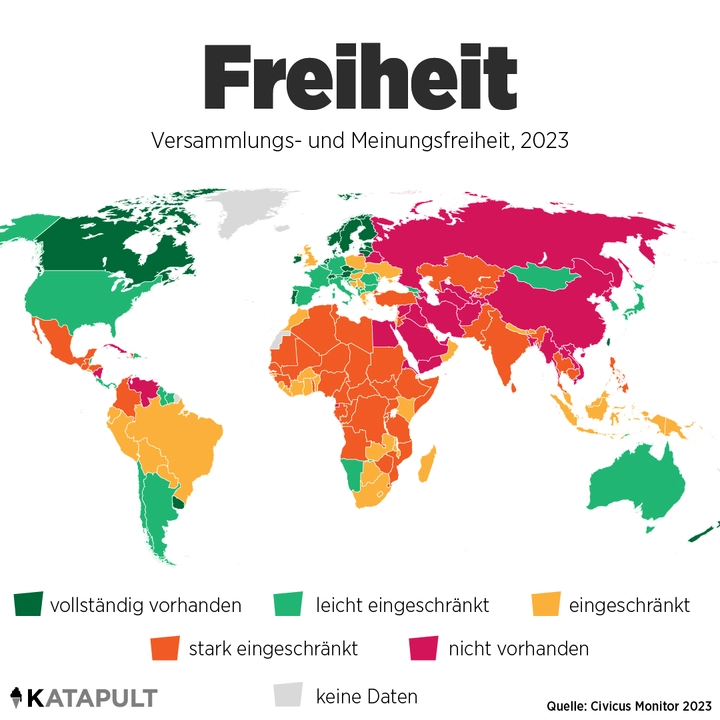 Für eine "vollständige Freiheit" müsste Deutschland wieder mehr Proteste zulassen.