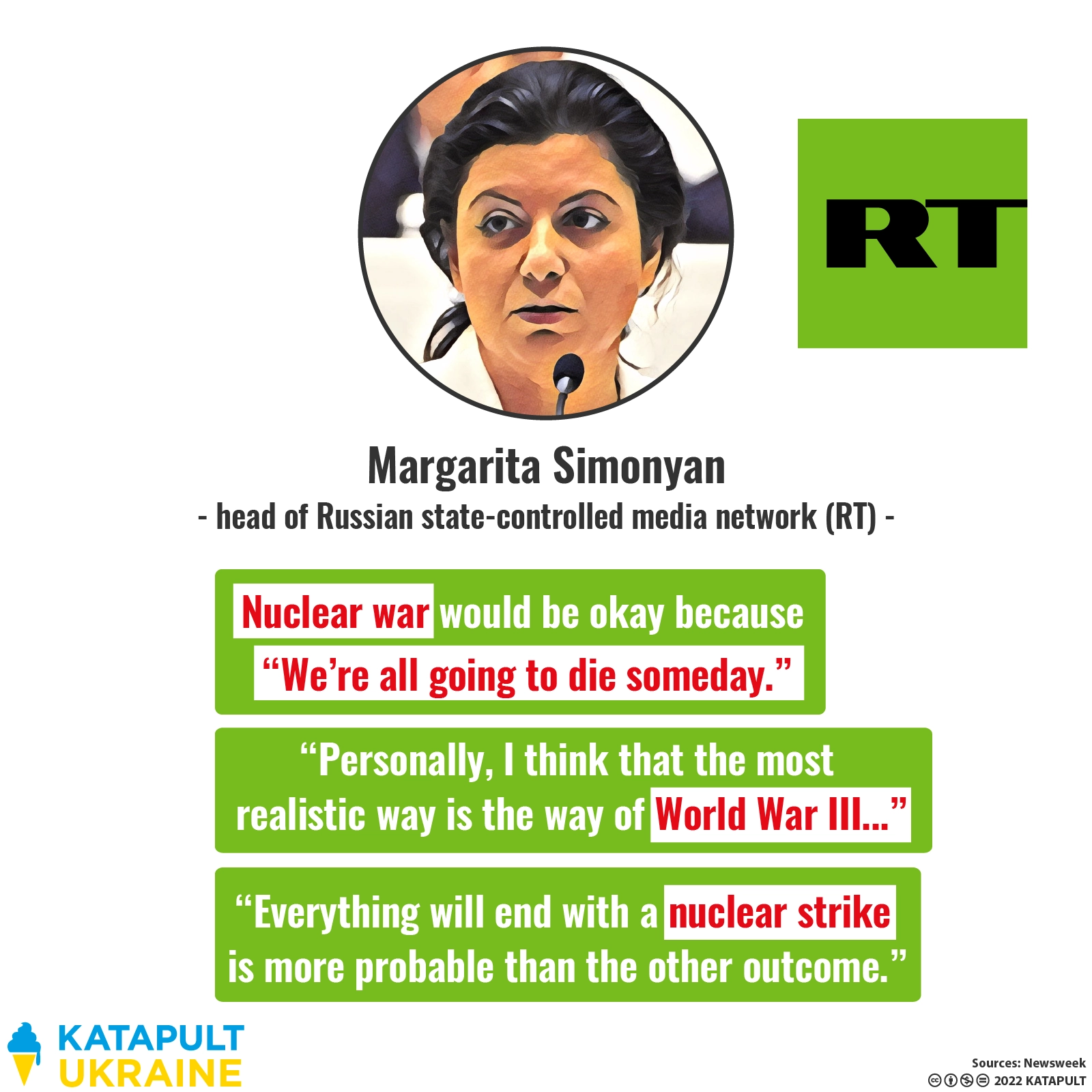 Head of Russian media channel predicts nuclear war