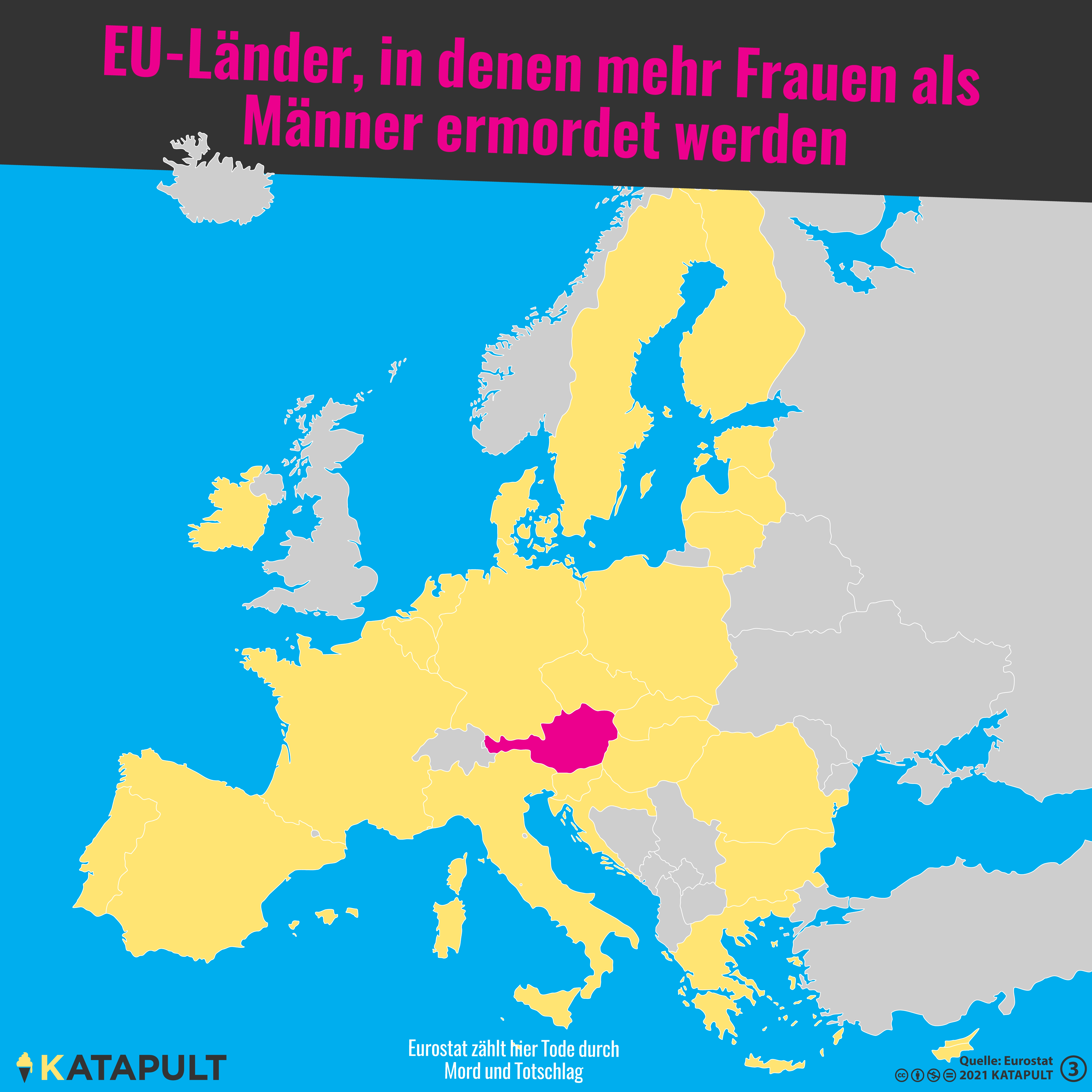 Nur in Österreich sterben mehr Frauen als Männer durch Mord