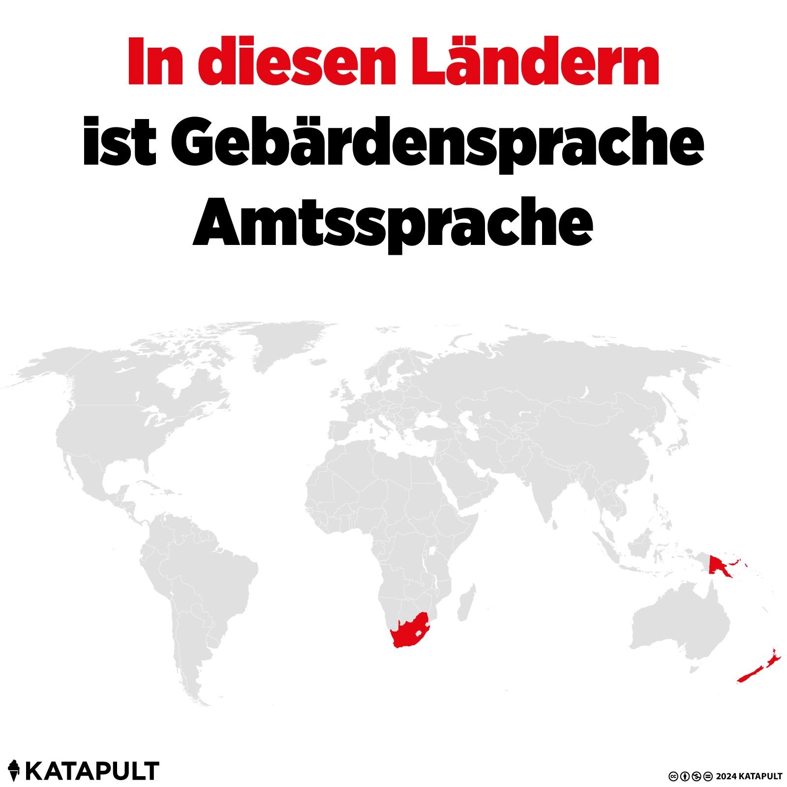 In diesen Ländern ist Gebärdensprache Amtssprache