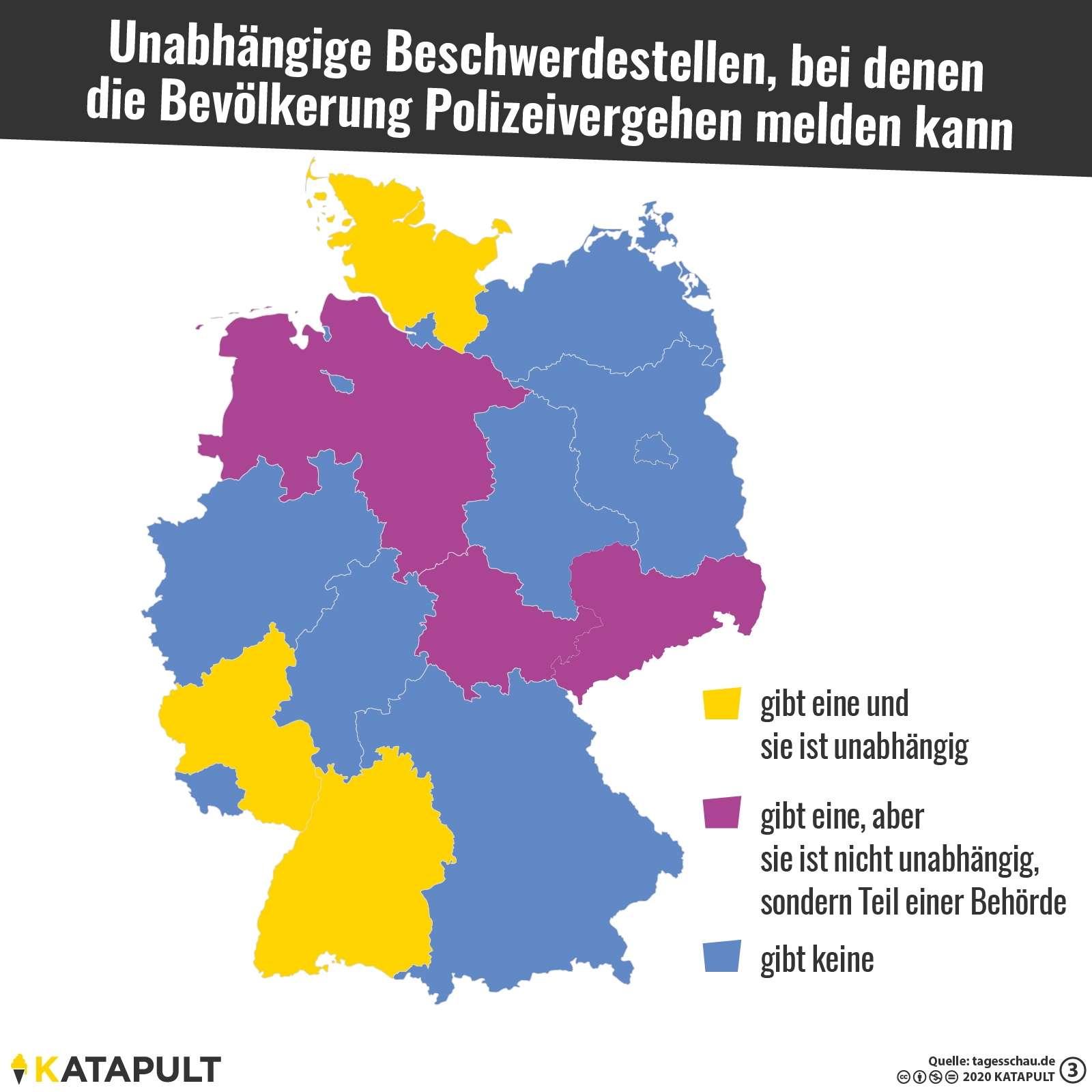In sechs Bundesländern können sich Bürger über die Polizei beschweren