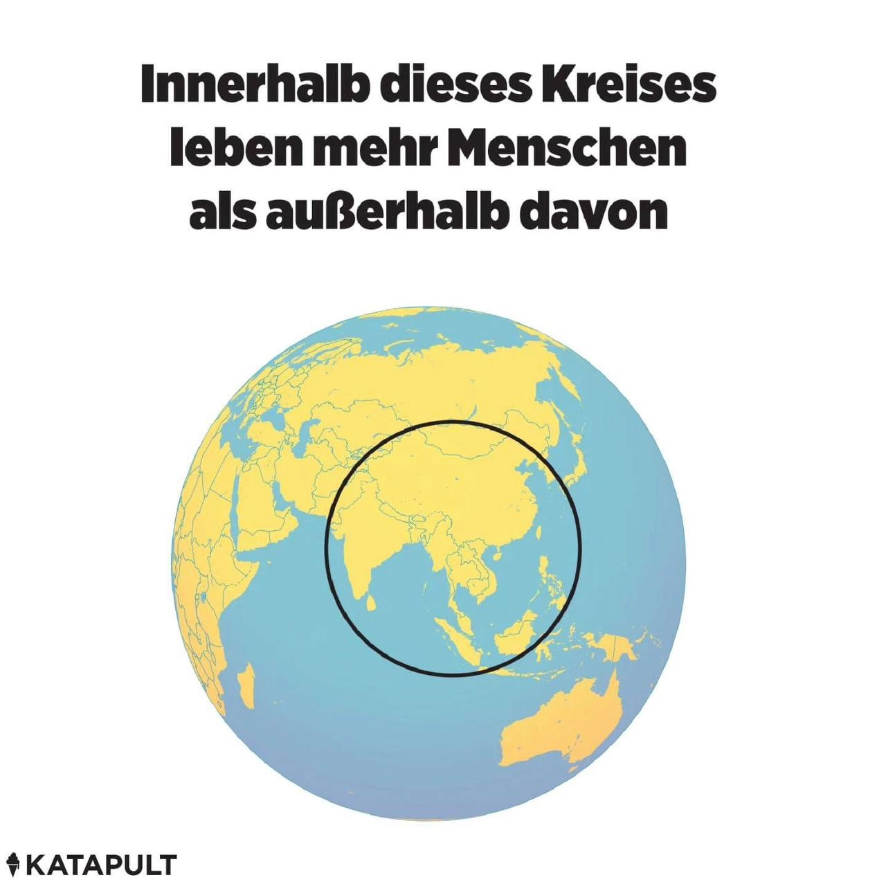 Innerhalb dieses Kreises leben mehr Menschen als außerhalb davon