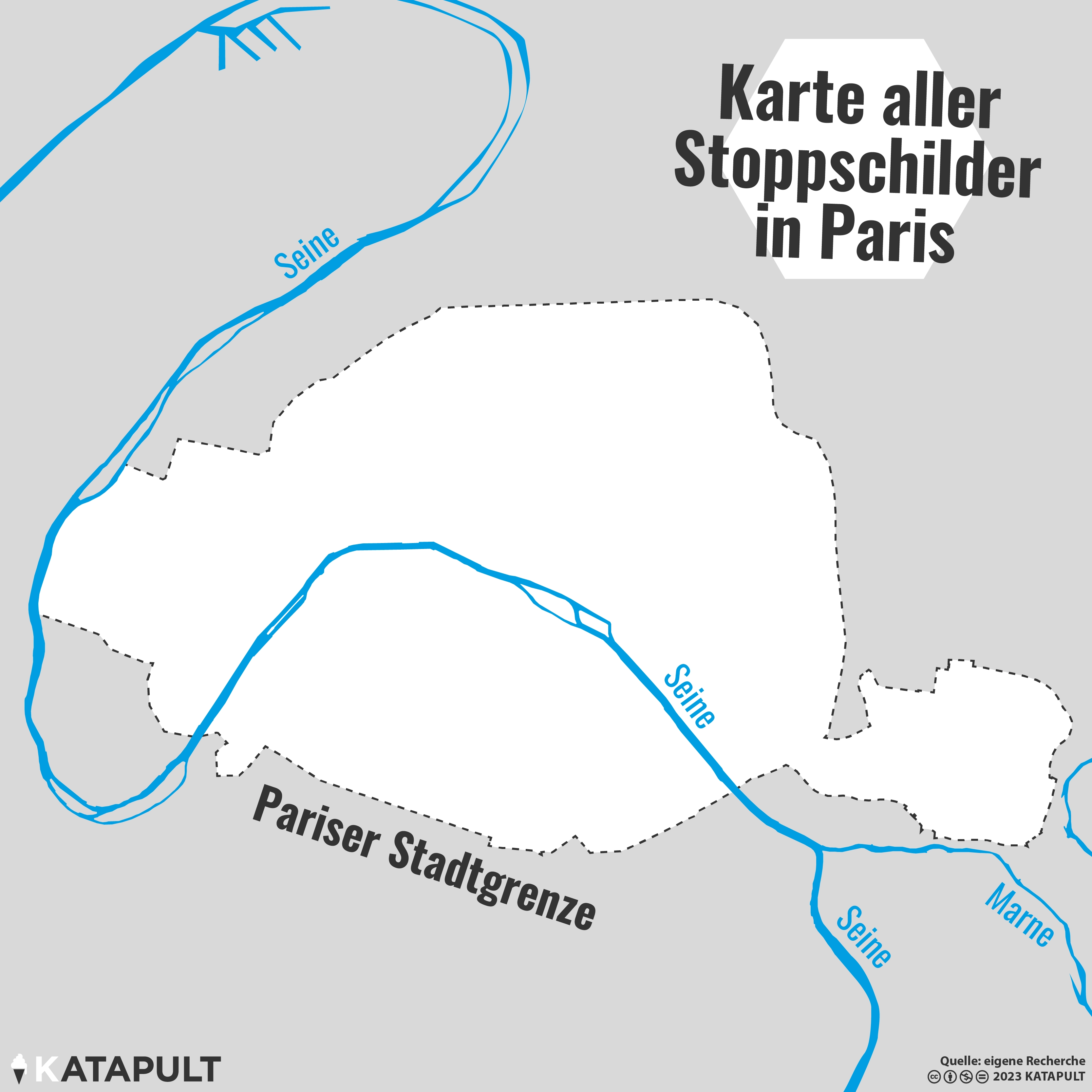 Karte aller Stoppschilder in Paris
