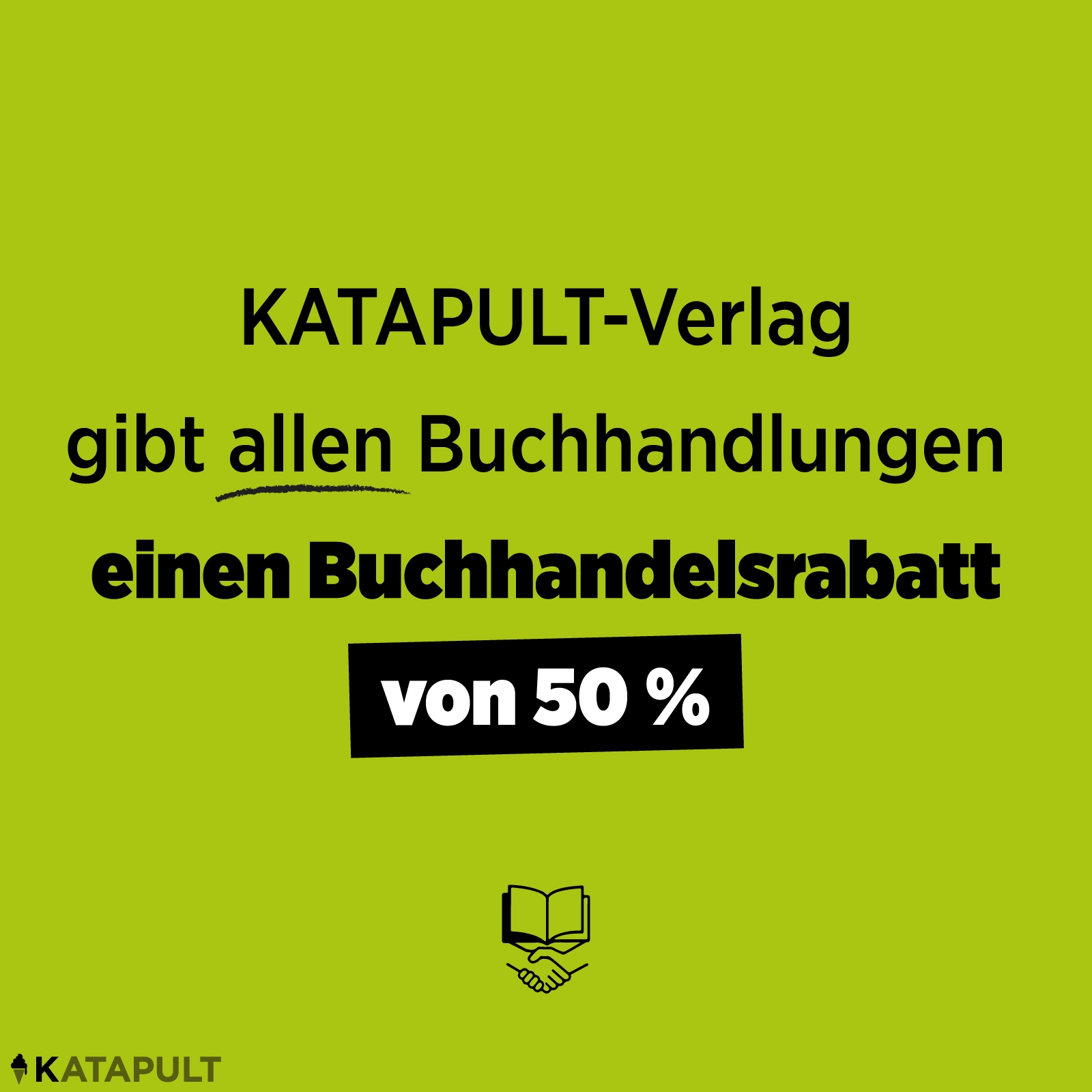 KATAPULT gibt 50 % Buchhandelsrabatt