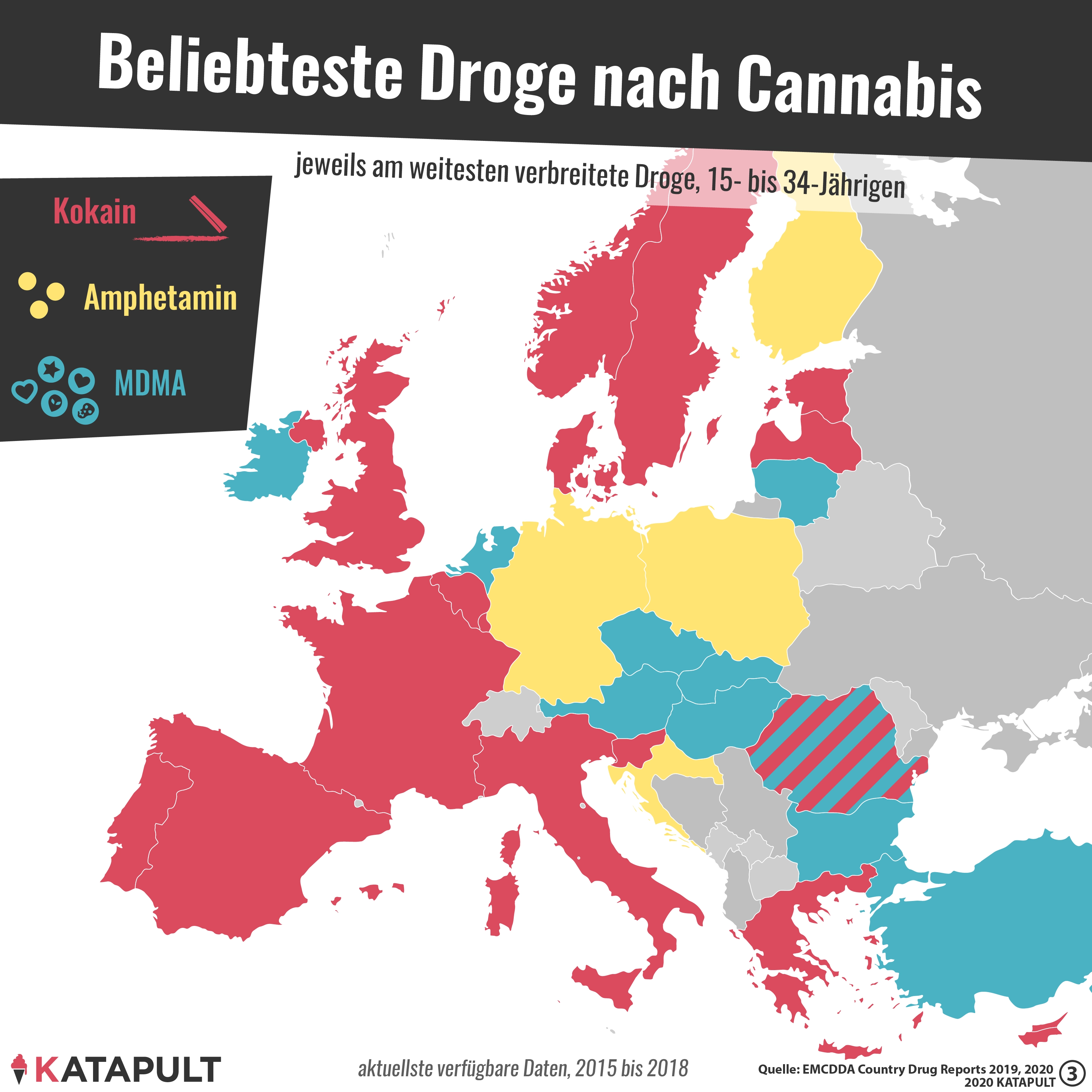 Kokain bleibt die am weitesten verbreitete Droge nach Cannabis