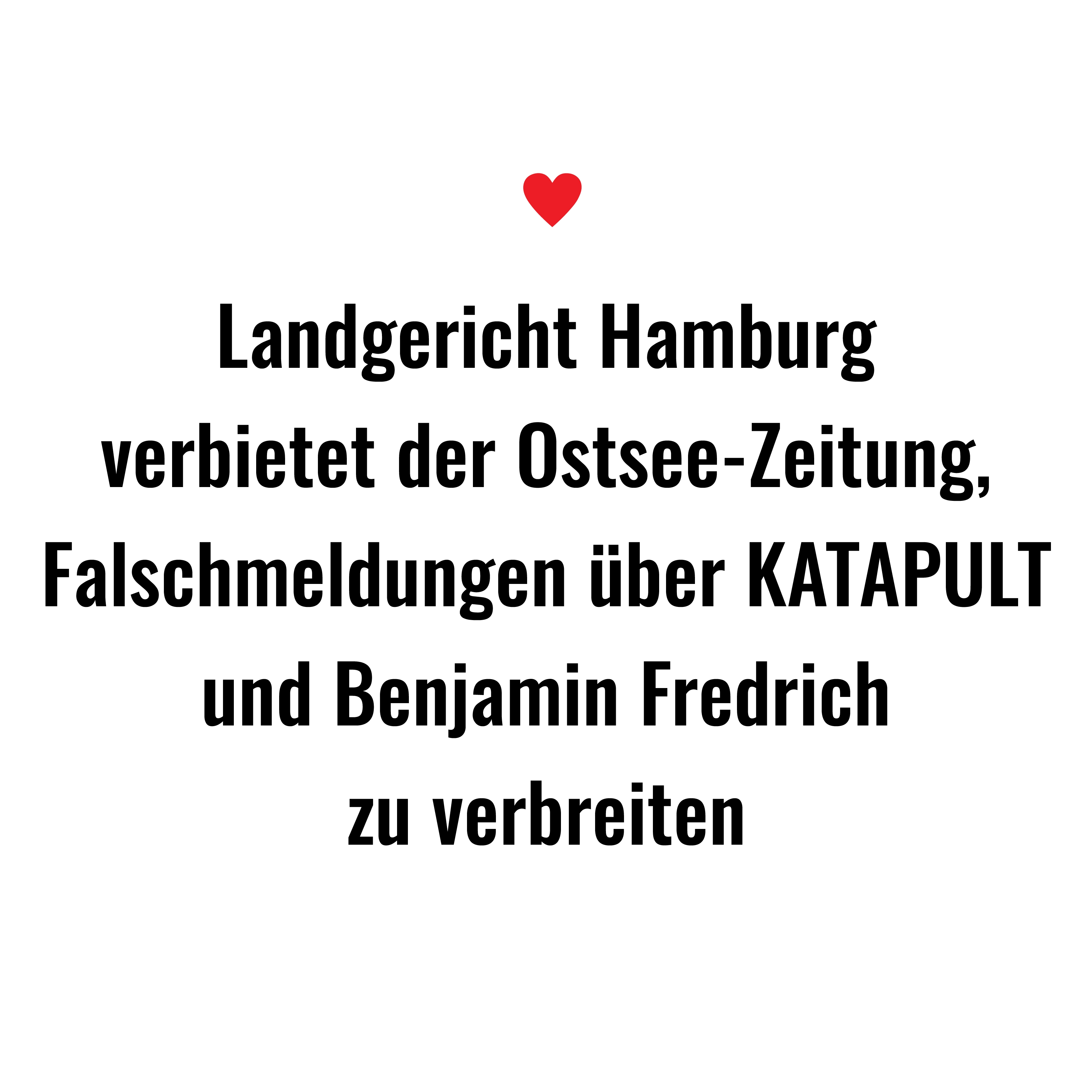 Landgericht Hamburg verbietet Falschmeldungen über  KATAPULT