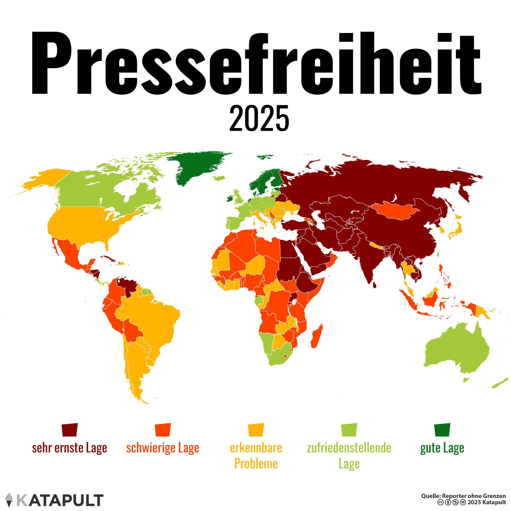 Pressefreiheit weltweit auf historischem Tiefstand