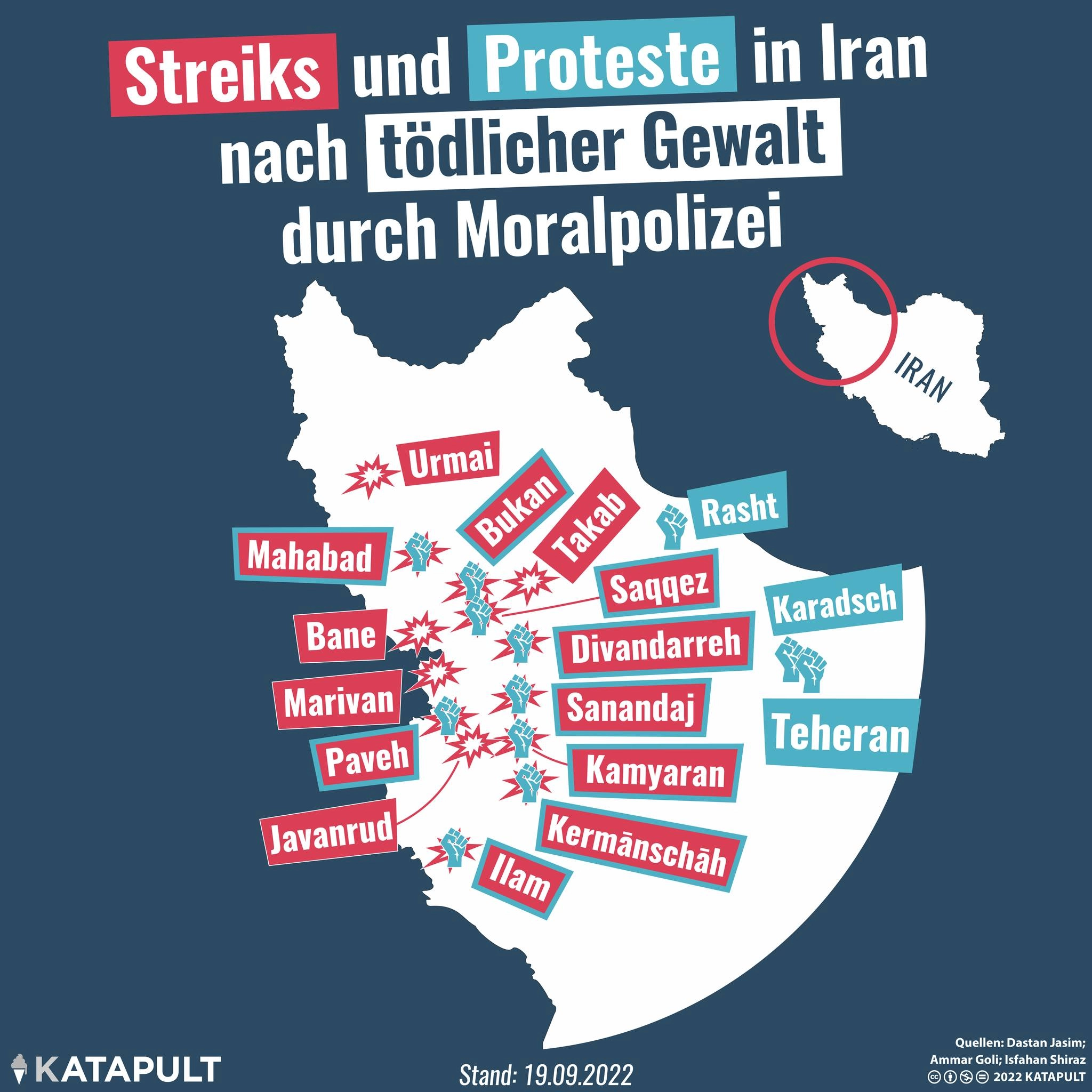 Proteste in Iran gegen das Regime