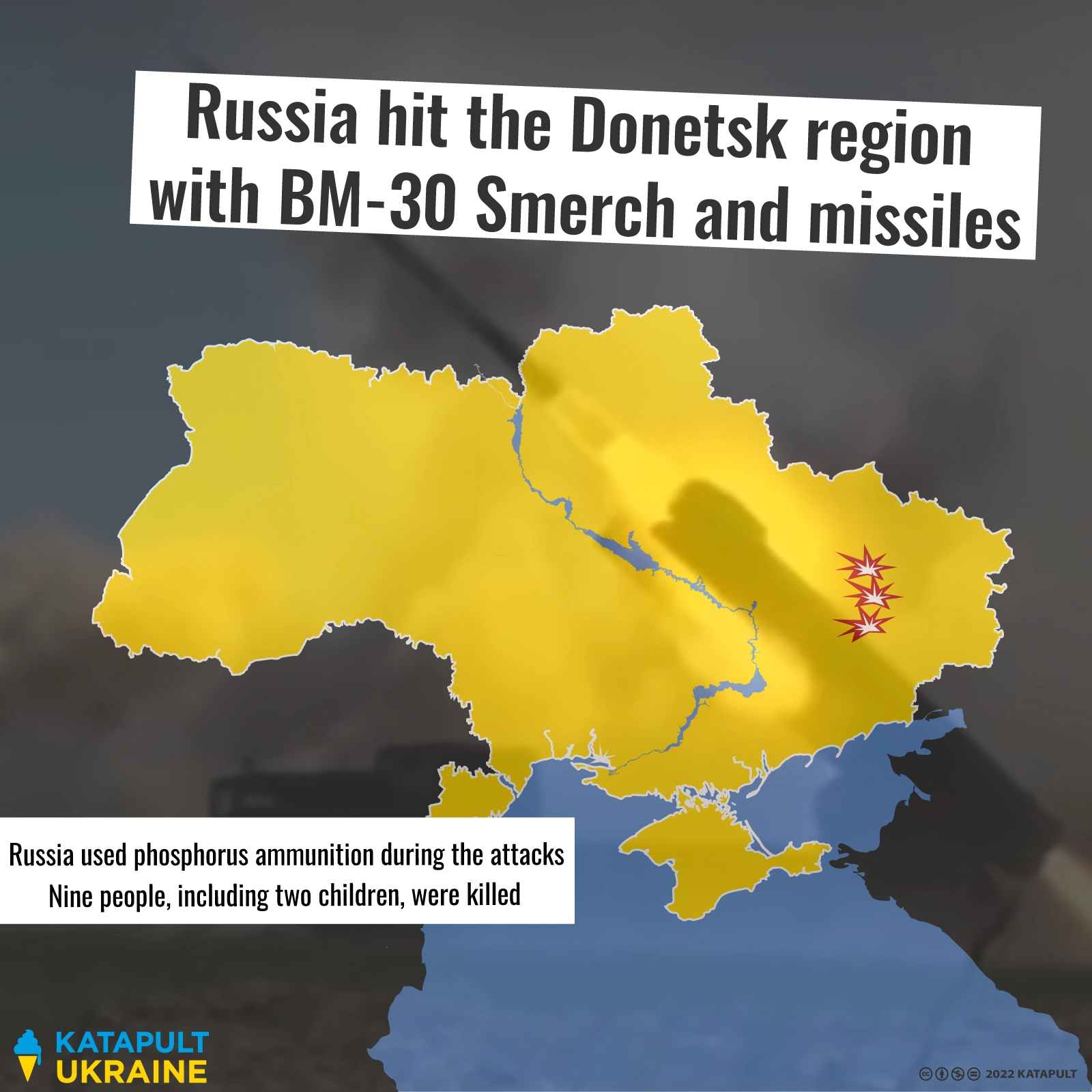 Russia hit the Donetsk region with BM-30 Smerch and missiles