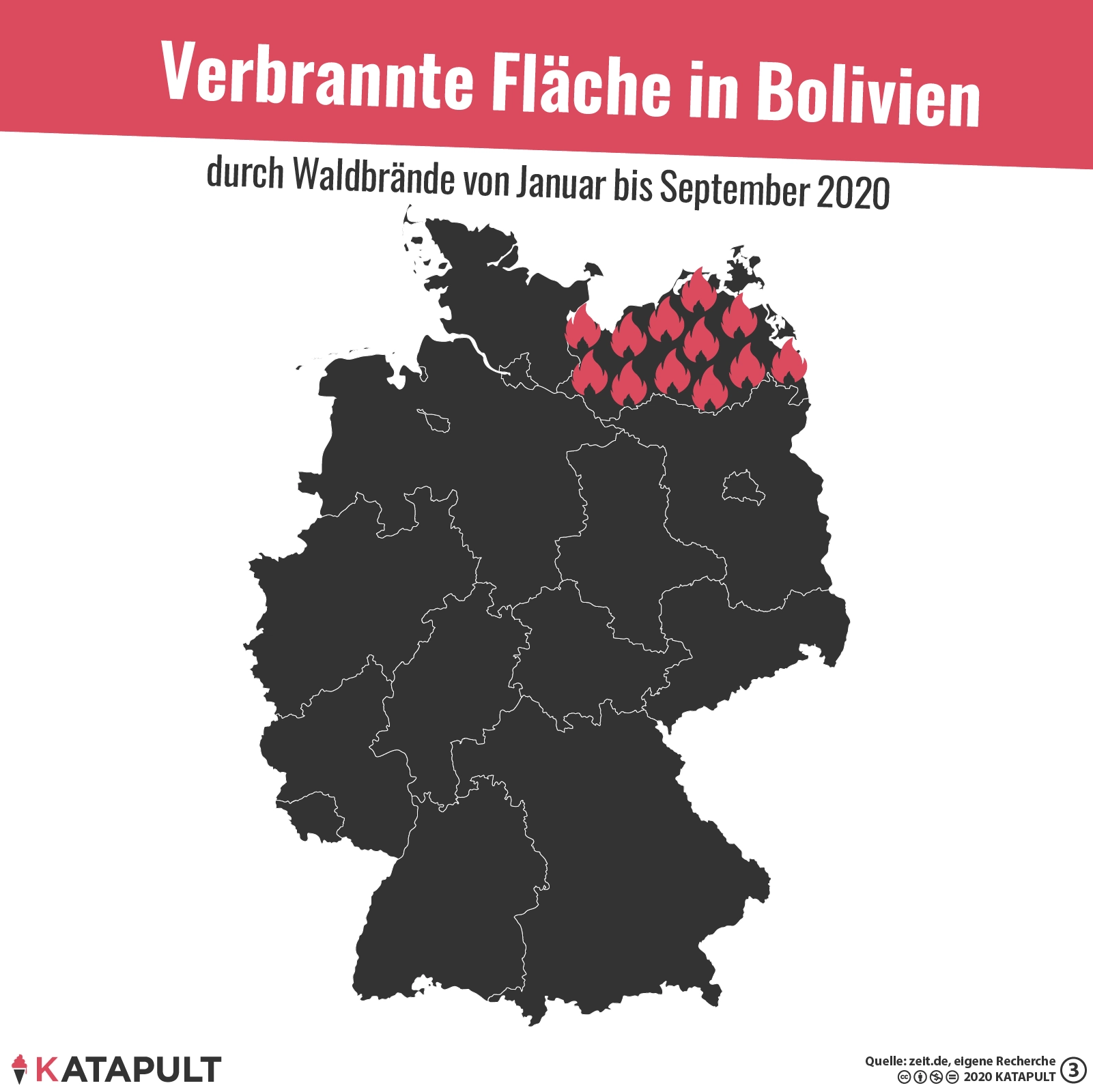 So viel Wald brennt in Bolivien - gerechnet auf Mecklenburg-Vorpommern