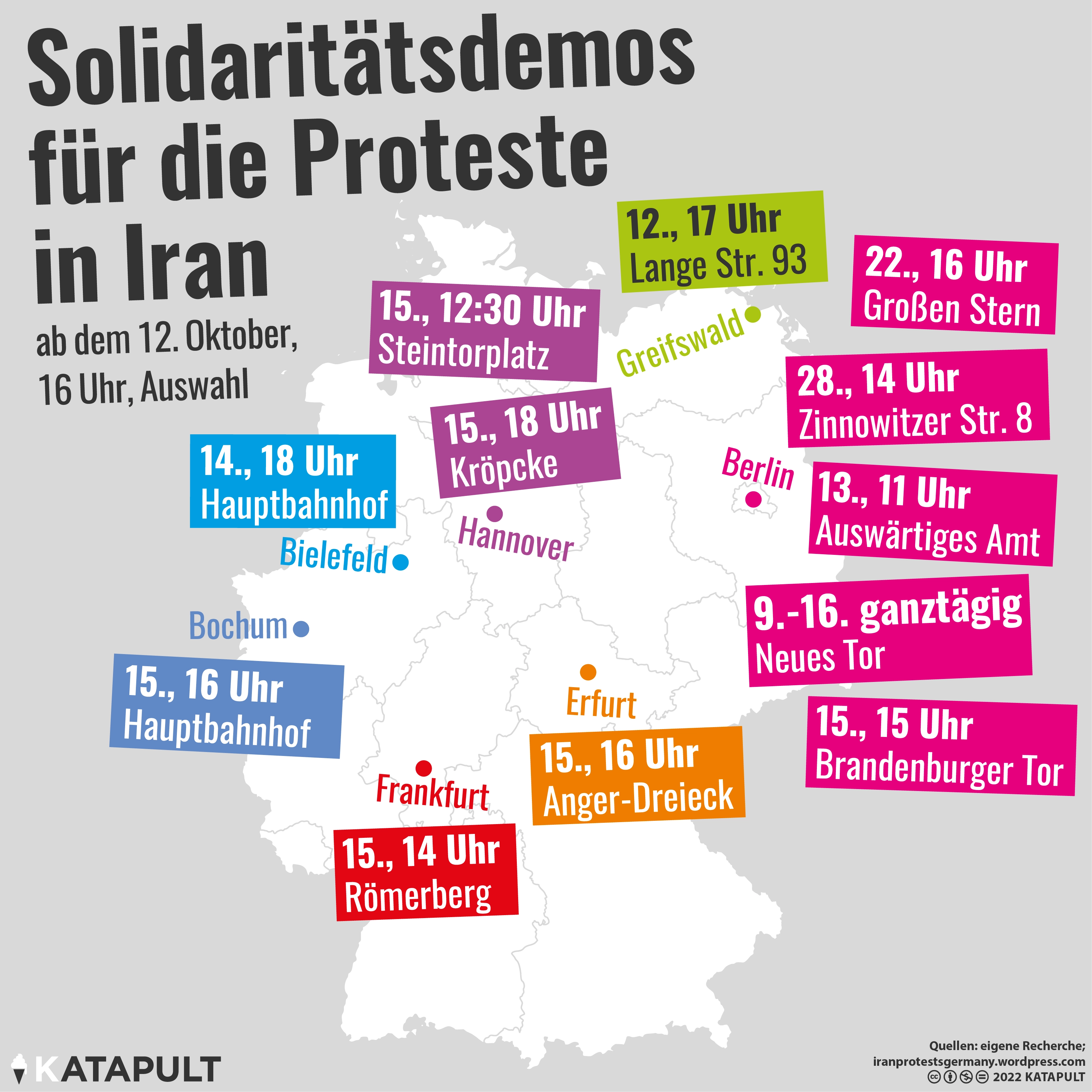 Solidemos mit den Protesten in Iran