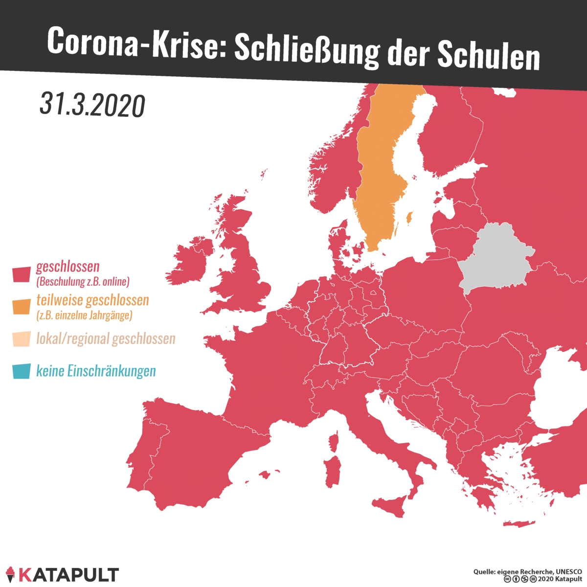 Schulschließungen in Europa