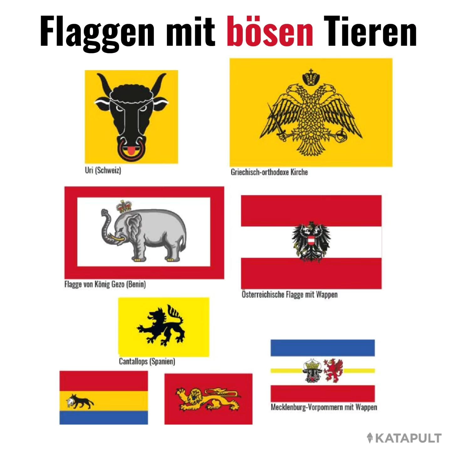 Tiere auf Flaggen
