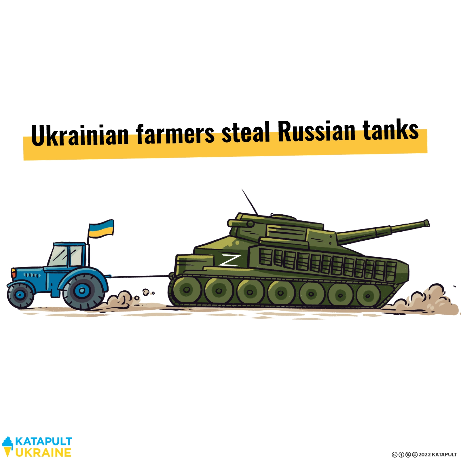 Ukrainian farmers steal Russian tanks