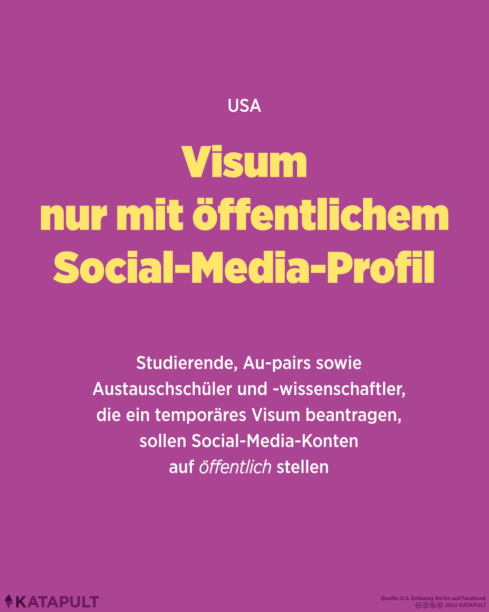 Visum nur mit öffentlichem Social-Media-Profil